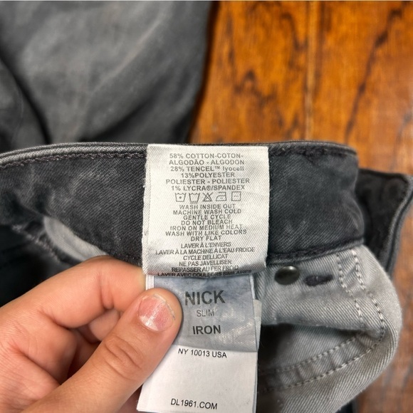 DL1961 men’s nick slim iron grey jeans - Picture 7 of 13
